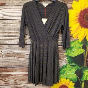 Rolla Colter striped dress large, green/blue/black